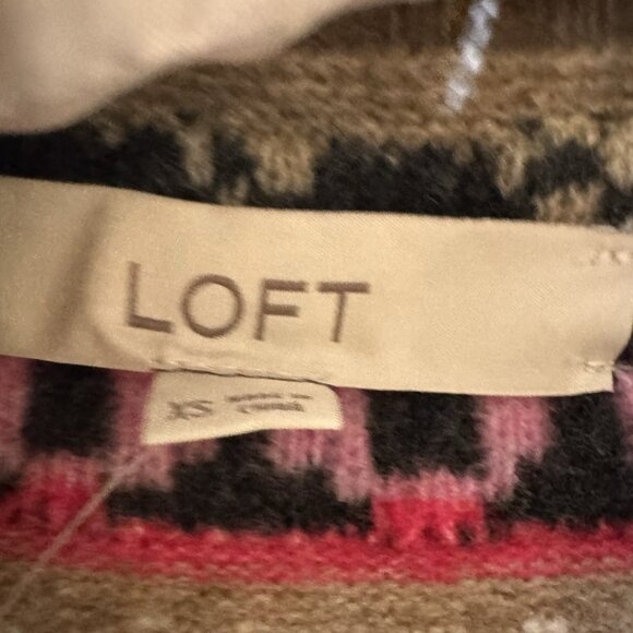 Loft Fair Isle Print Knit Sweater Dress Womens Size XS NWT $89 Acrylic Blend - Picture 8 of 11